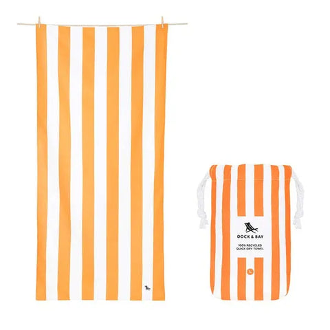 DOCK & BAY - Serviettes de Plage - L (160x90cm) - Séchage Rapide - Orange Ipanema - sportium store