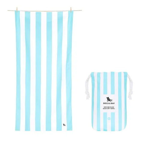 DOCK & BAY - Serviettes de Plage - XL (200x90cm) - Séchage Rapide - Bleu Bacatar - sportium store