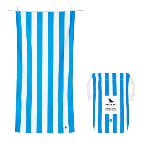 DOCK & BAY - Serviettes de Plage - XL (200x90cm) - Séchage Rapide - Bleu Bondi - sportium store