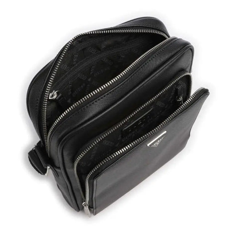 GUESS - Mini sac à bandoulière Milano saffiano - Noir sportium store