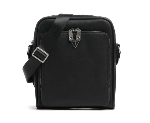 GUESS - Mini sac à bandoulière Milano saffiano - Noir sportium store