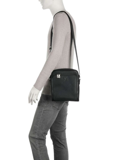 GUESS - Mini sac à bandoulière Milano saffiano - Noir sportium store