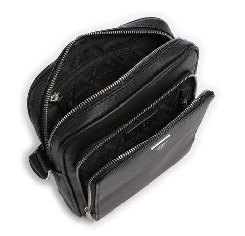 GUESS - Mini sac à bandoulière Milano saffiano - Noir sportium store