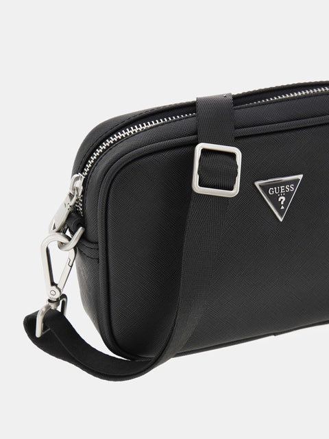 GUESS - Mini sacoche Certosa Saffiano Smart - Noir sportium store