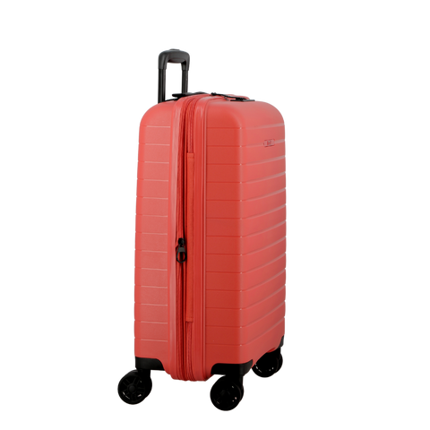 JUMP - Valise 4 roues - STRIPER - Extensible - 55 cm - Corail