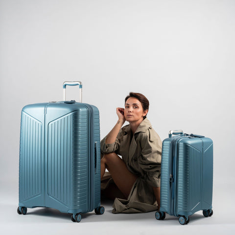 JUMP - Valise 4 roues - ÉVAÉ - Extensible - 66 cm - Bleu Ciel