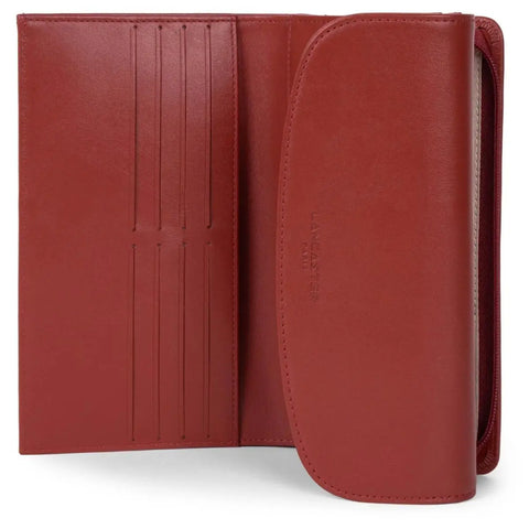 LANCASTER - Grand Portefeuille à rabat - PARIS PM - en cuir Carmin - sportium store
