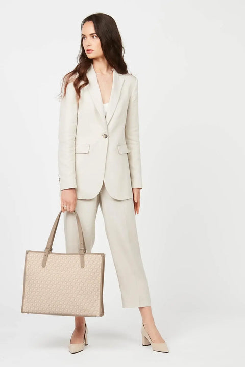 LANCASTER -Grand Sac Cabas Épaule - Beige - sportium store