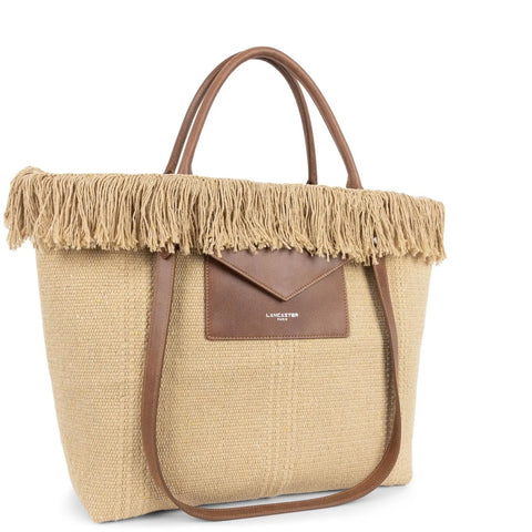 LANCASTER - Sac Cabas Porté Épaule - CONSCIENT RÉEL - Beige - sportium store
