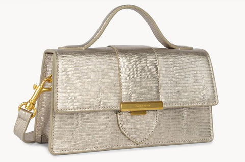 LANCASTER - Sac Baguette à Rabat - Exo Ily - Champagne lézard sportium store
