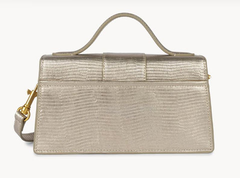 LANCASTER - Sac Baguette à Rabat - Exo Ily - Champagne lézard sportium store