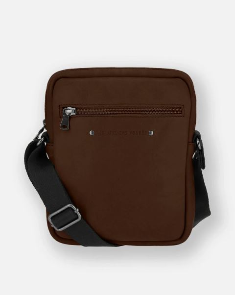 LES ATELIERS FOURES - Saccoche Cuir Homme - Zéphyr - Cognac sportium store