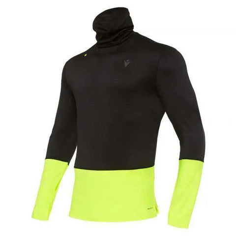 MACRON - Maillot Running à Col Montant - Danny - Noir Jaune Fluo - sportium store