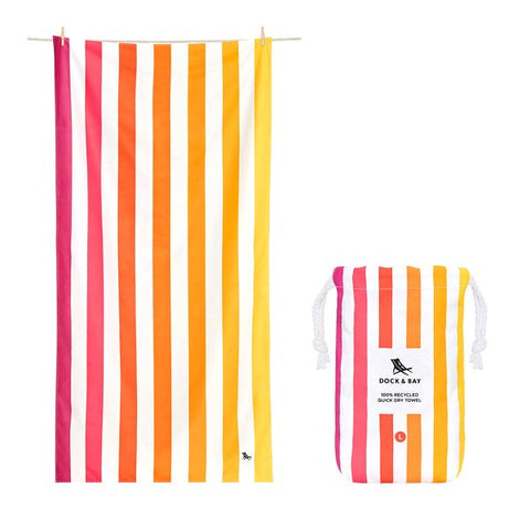 DOCK & BAY - Serviette de plage - XL (200x90cm) - CABANA - Séchage Rapide - Peach Sunrise sportium store 24
